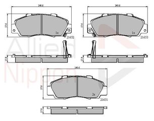 ΣΕΤ ΔΙΣΚΟΦΡΕΝΑ ΕΜΠΡ. HONDA COMLINE ADB3551