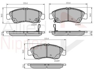 ΣΕΤ ΔΙΣΚΟΦΡΕΝΑ ΕΜΠΡ. HONDA COMLINE ADB3556