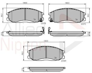 ΣΕΤ ΔΙΣΚΟΦΡΕΝΑ ΕΜΠΡ. HYUNDAI COMLINE ADB3938