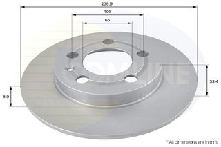 ΔΙΣΚΟΠΛΑΚΑ ΟΠΙΣΘ. AUDI-SKODA-VW COMLINE ADC1443