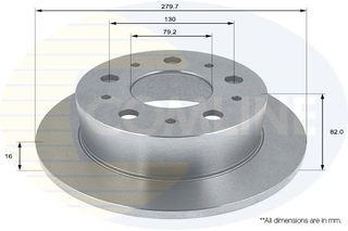 ΕΠΙΧΡΙΣΜΕΝΗ ΔΙΣΚΟΠΛΑΚΑ ΟΠΙΣΘ. CITROEN-FIAT-PEUGEOT COMLINE ADC1564