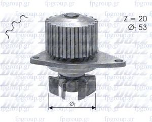 ΤΡΟΜΠΑ ΝΕΡΟΥ 20 ΔΟΝΤΙΑ ΔΙΑΜΕΤΡΟΣ 53 CITROEN PEUGEOT SAXO AX ZA 106 DOLZ C110