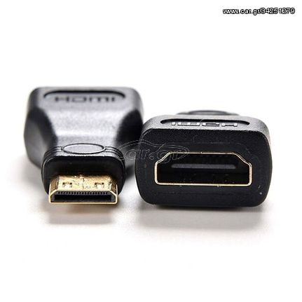 Αντάπτορας Mini HDMI Αρσενικό σε HDMI Θηλυκό (Μαύρο) (OEM)