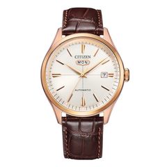 Citizen C7, Men's Automatic Watch, Brown Leather Strap NH8393-05A