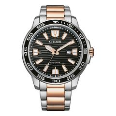 Citizen Eco Drive, Men's Watch, Silver / Rose Gold Stainless Steel Bracelet AW1524-84E