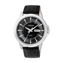 Citizen, Men's Watch, Black Leather Strap BF2011-01EE