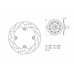 Δισκοπλακα Πισω Oro Honda Cbr 125, Xr600R, Keeway Outlook 125/150 68B40740 | Brembo