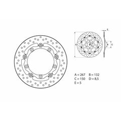 Δισκοπλακα Εμπρος Oro Πλευστη Yamaha T-Max 500 04-07, T-Max 530 12-19, T-Max 560 21-24, X-Max 125/250 78B40817 | Brembo