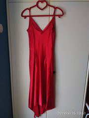 Κόκκινο σατέν φόρεμα Toi Moi No S/M