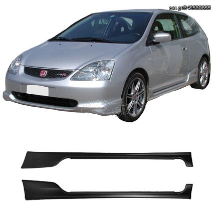 Carro 221519 Πλαινά Μασπιέ Για Honda Civic 01-05 3D Type-R Look Από Abs Πλαστικό 2 Τεμάχια