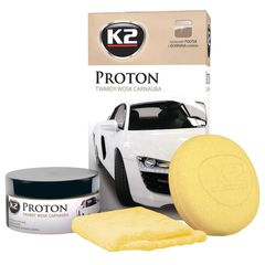 Κερί προστασίας K2 Proton Hard Wax 200gr με σφουγγάρι εφαρμογής & πανί μικροϊνών σετ 3τμχ