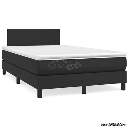 ΚΡΕΒΑΤΙ BOXSPRING ΜΕ ΣΤΡΩΜΑ&LED; ΜΑΥΡΟ 120X190ΕΚ.ΣΥΝΘΕΤΙΚΟ ΔΕΡΜΑ 3270123