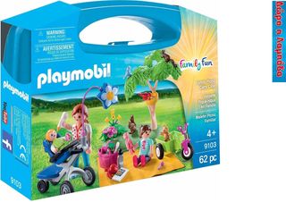 Playmobil Family Fun Βαλιτσάκι Πικ-Νικ Στην Εξοχή για 4+ ετών (9103) & Δώρο Λαμπάδα