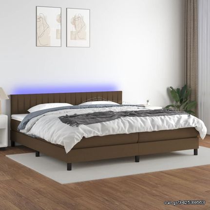 ΚΡΕΒΑΤΙ BOXSPRING ΜΕ ΣΤΡΩΜΑ & LED ΣΚ.ΚΑΦΕ 200X200 ΕΚ ΥΦΑΣΜΑΤΙΝΟ 3133344