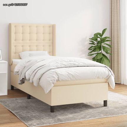 ΚΡΕΒΑΤΙ BOXSPRING ΜΕ ΣΤΡΩΜΑ ΚΡΕΜ 90X200 ΕΚ.ΥΦΑΣΜΑΤΙΝΟ 3131726