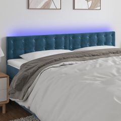 Κεφαλάρι Κρεβατιού LED Σκούρο Μπλε 180x5x78/88 εκ. Βελούδινο 3122110