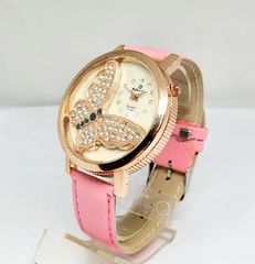 ROMAND 3D Butterfly Pink Leather Strap γυναικείο ρολόι Α9016 ΤΙΜΗ 55 ΕΥΡΩ