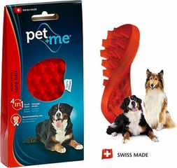 Βούρτσα Grooming Pet+Me από Μαλακή Ιατρική Σιλικόνη για Βούρτσισμα και Μασάζ Κόκκινη