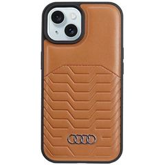 Audi Synthetic Leather Case with MagSafe for iPhone 15 Plus / 14 Plus - Brown