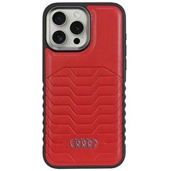 Audi Synthetic Leather case with MagSafe for iPhone 15 Pro - red