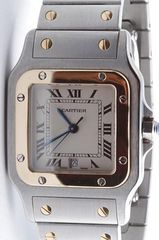 Cartier Santos Galbée Ref. 1566 29mm Quartz Steel Gold Date Watch Ρολόι