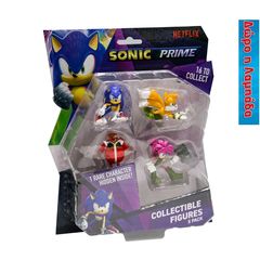P.M.I. Sonic Prime - 5 Pack -including 1 rare hidden character (S1) Collectible Figures (6.5cm) SON2040  & Δώρο Λαμπάδα (2ο Σχέδιο)