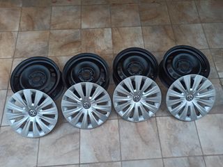 Ζάντες σιδερένιες 15" 5*112 ET43 VW golf 7 τετράδα με τάσια 