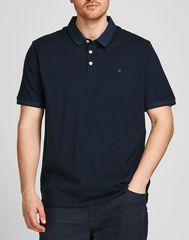 Jack & Jones Ανδρική Βαμβακερή Μπλούζα Polo "PAULOS" Σκούρο Μπλε Regular Fit (12143859) (100% Βαμβάκι)