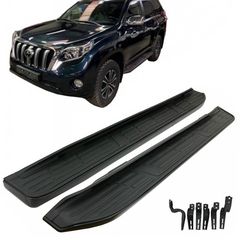 Πλαινά Σκαλοπάτια Για Toyota Land Cruiser Prado FJ150 2010+ Μαύρα 2 Τεμάχια