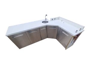 Γωνιακό Ερμάριο Με Λάντζα Inox Με Corian Καπάκι