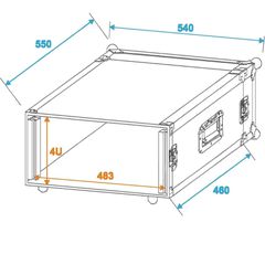 ROADINGER PR-2 Flight Case Amplifier Rack 4U, 47cm deep - ROADINGER-thumb-2