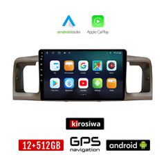 KIROSIWA TOYOTA COROLLA (2000 - 2007) Android οθόνη αυτοκίνητου 12GB + 512GB με GPS WI-FI (ηχοσύστημα αφής 9" ιντσών OEM Android Auto Apple Carplay Youtube Playstore MP3 USB Radio Bluetooth Mirrorlink