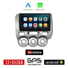 KIROSIWA HONDA JAZZ 2002-2008 Android οθόνη αυτοκίνητου 12GB + 512GB με GPS WI-FI (ηχοσύστημα αφής 9" ιντσών OEM Android Auto Apple Carplay Youtube Playstore MP3 USB Radio Bluetooth Mirrorlink ερ