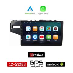 KIROSIWA HONDA JAZZ (μετά το 2013) Android οθόνη αυτοκίνητου 12GB + 512GB με GPS WI-FI (ηχοσύστημα αφής 10" ιντσών OEM Android Auto Apple Carplay Youtube Playstore MP3 USB Radio Bluetooth Mirrorl