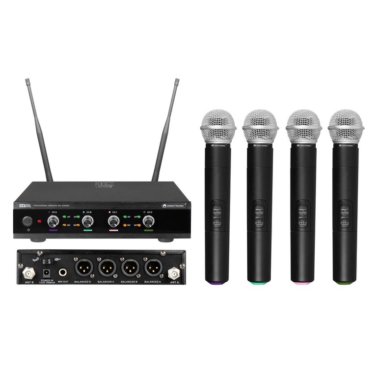 OMNITRONIC UHF-E4 Wireless Mic System 518.7+ MHz Frequencies - OMNITRONIC