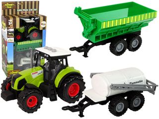 Set Tractor with Machinery Trailer Tanker LED sounds