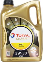 5W-30 QUARTZ INEO LL TOTAL 5L Εξασφαλίζει τη βέλτιστη λειτουργία των τριοδικών καταλυτικών μετατροπέων και των φίλτρων σωματιδίων, τα οποία μειώνουν τις εκπομπές NOx, CO2, CO και σωματιδίων και διασ