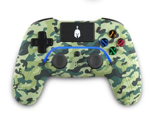 Spartan Gear - Aspis 4 Wired  Wireless Controller (Compatible with PC [wired] and Playstation 4 [wireless]) (colour: Green Camo)