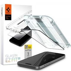 Spigen EZ FIT GLAS.tR Tempered Glass 1τμχ Black, για το Apple iPhone 15, AGL06908