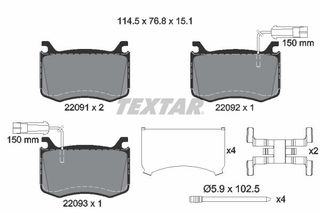 Σετ τακάκια, δισκόφρενα TEXTAR 2209101