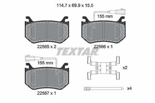 Σετ τακάκια, δισκόφρενα TEXTAR 2256501