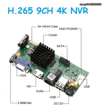 Network DVR Digital Video Recorder Board H.265 9CH 4K NVR