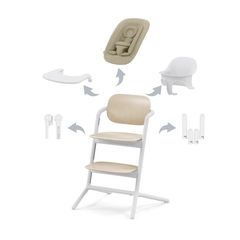 Cybex Καρεκλάκι Φαγητού 4 σε 1 Lemo Sand White