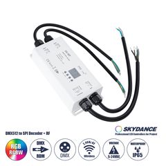 GloboStar® 73143 DS-WP SKYDANCE DC RF 2.4Ghz DMX512 to SPI Decoder DC 5-24V - Αδιάβροχο IP65 Μ17 x Π8 x Υ4cm - 5 Χρόνια Εγγύηση