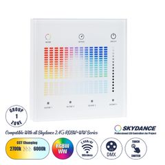GloboStar® 73153 T15-S SKYDANCE Ασύρματο DMX512 Επιτοίχιο Χειριστήριο RF 2.4Ghz 1 Group για όλα τα SKYDANCE DMX512 Controller AC 100-240V Max 0.1A - IP20 Μ8.5 x Μ8.5 x Π8.5 x Υ3.5cm - 5 Χρόνια Εγγύηση
