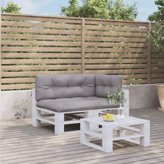 vidaXL Μαξιλάρια Παλέτας 3 τεμ. Γκρι Υφασμάτινα