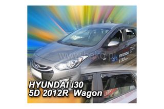 Hyundai I30 5d Stationwagon 02/2012-2017 Φιμέ Ανεμοθραύστες Heko Σετ 4τμχ για Μπρος-Πίσω Παράθυρα