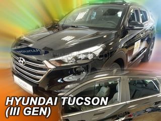 Hyundai Tucson 5d 2015-2020 Φιμέ Ανεμοθραύστες Heko Σετ 4τμχ για Μπρος-Πίσω Παράθυρα