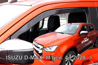 Isuzu D-max 4d 2020+ Φιμέ Ανεμοθραύστες Heko Σετ 4τμχ για Μπρος-Πίσω Παράθυρα (tp)
