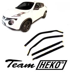 Nissan Juke 5d 2010-2018 Φιμέ Ανεμοθραύστες Heko Σετ 4τμχ για Μπρος-Πίσω Παράθυρα (tp)